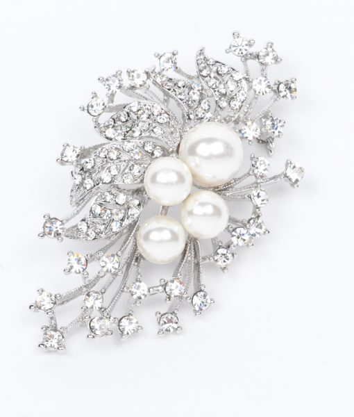 Pearl leaf brooch 0461