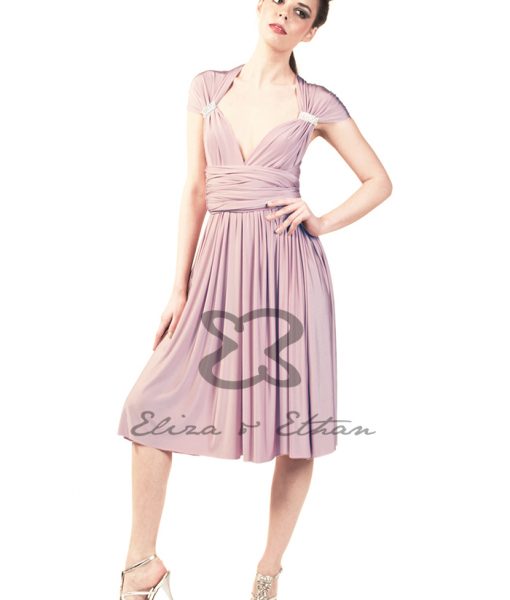 Eliza & Ethan Dusty Rose Short Multiwrap Dress Alila
