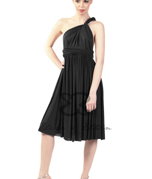 Eliza & Ethan Black Onyx Short Multiwrap Dress Alila