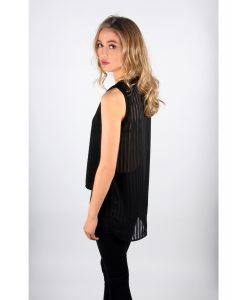 Alila Black Chiffon long back top side