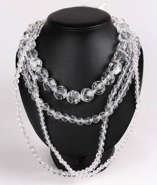 Alila Ribbon Ties Clear Beads Four Layers Necklace