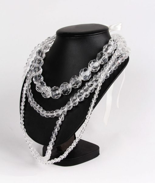 Alila Ribbon Ties Clear Beads Four Layers Necklace