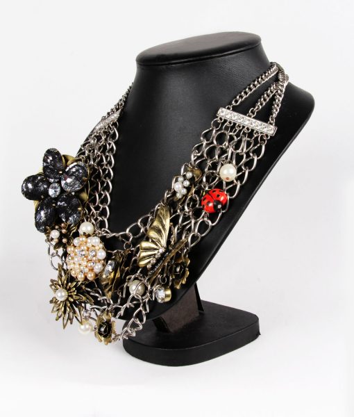 Ladybird and Flowers Statement Necklace