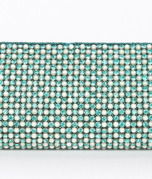 Alila Turquoise Crystal and Pearl Clutch