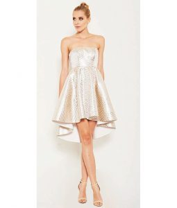 Christmas Party Dress Silver white strapleass dress