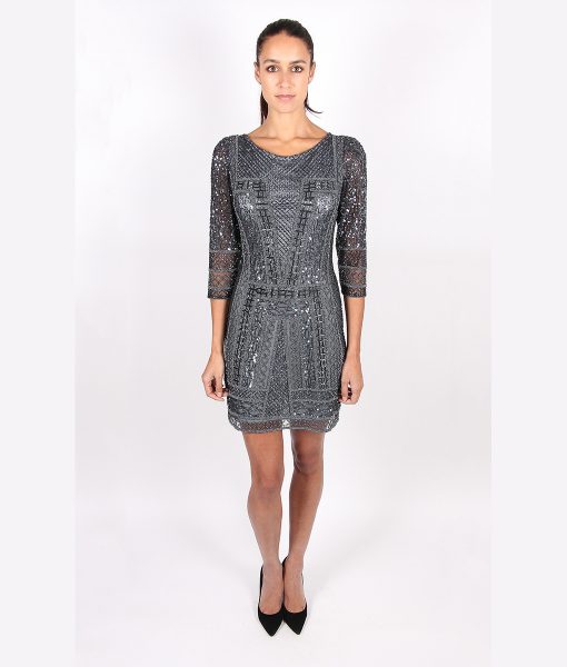 Alila Charcoal Long Sleeve Sequin Dress by Scala