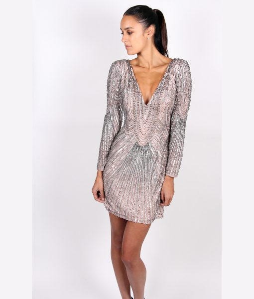Alila Metallic Sequin Long Sleeve dress By Scala