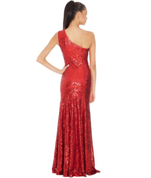 City Goddess - Red One - Shoulder Sequins Gown