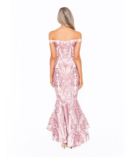 Alila Boutique Blush Dipped Hem Gown
