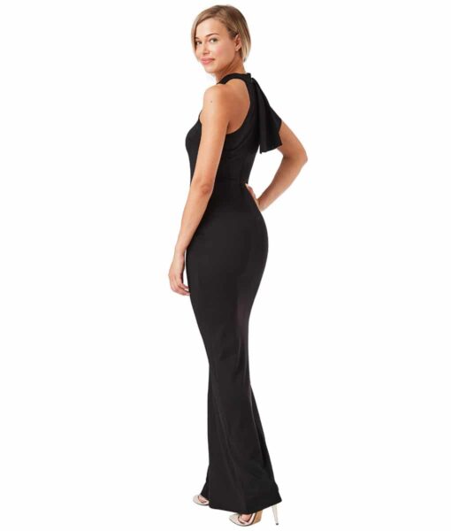 City Goddess - Black Ruffle Collar Gown