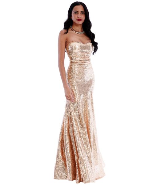 Alila Champagne Sweetheart Sequins gown