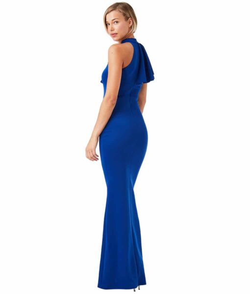 City Goddess - Sapphire Ruffle Collar Gown - Alila
