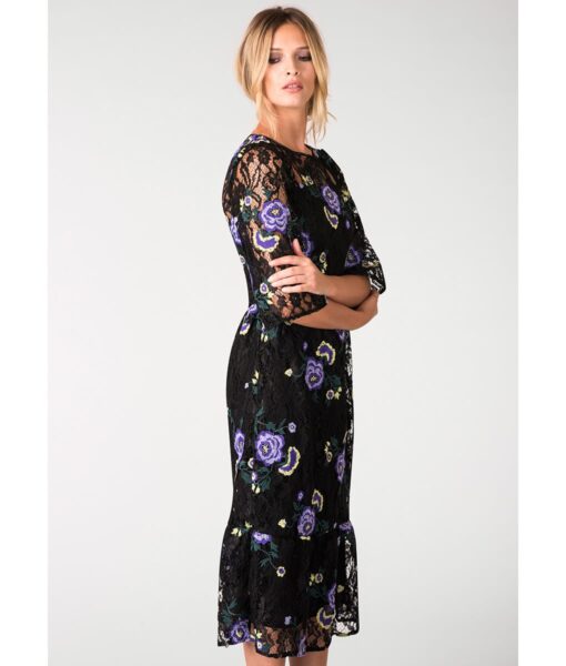 Closet London Floral Black Lace Dress Alila