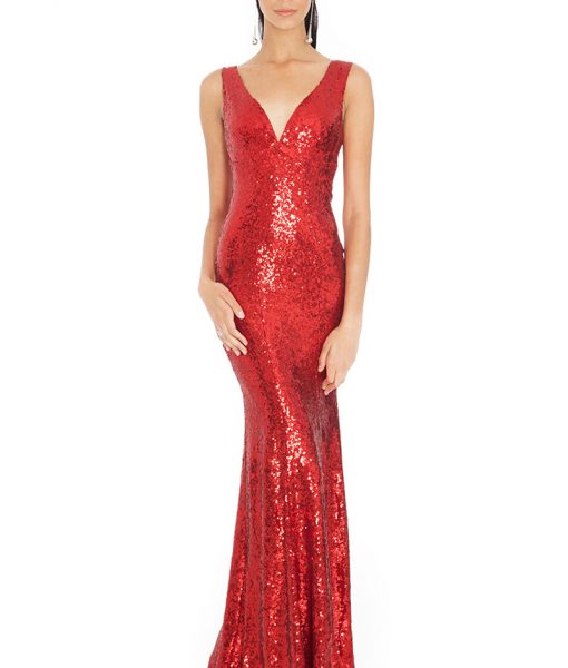 Alila City Goddess Red Luxe sequin gown