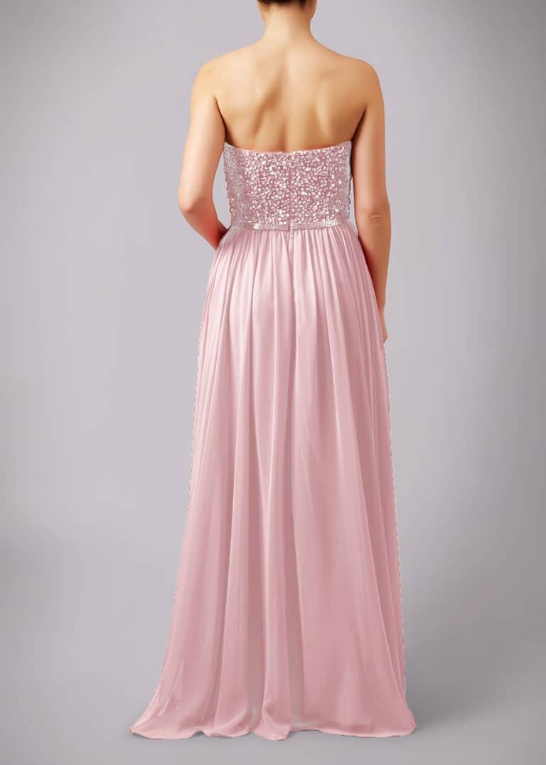 Mascara Pale Pink Strapless Embellished Gown Alila