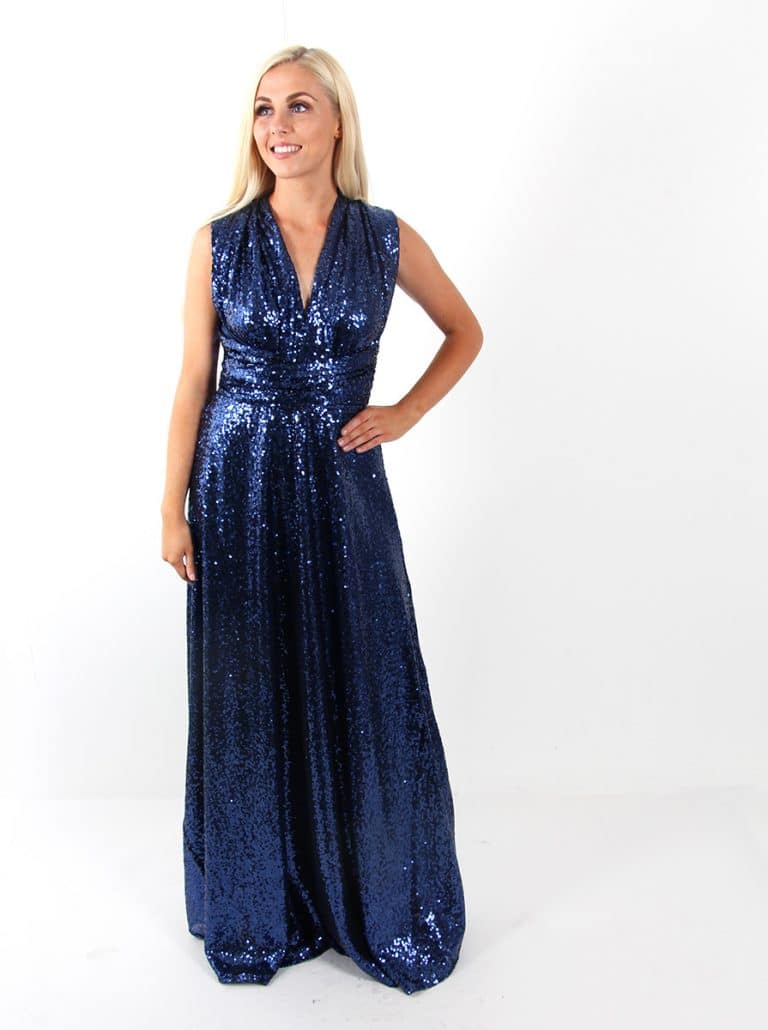 Goddess By Nature Navy Sequins Multiway Gown Alila