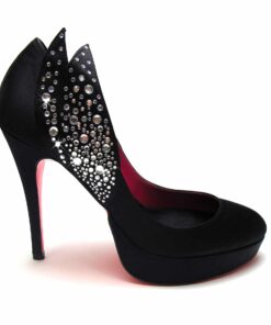 Alila Black Leaf Crystal Heels by Suecomma Bonnie