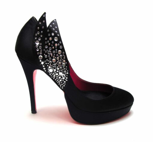 Alila Black Leaf Crystal Heels by Suecomma Bonnie