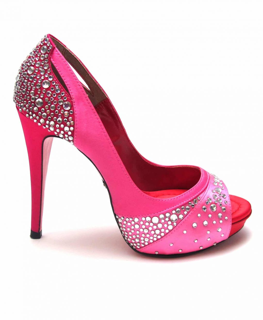 Suecomma Bonnie Couture Pink & Red Open Toe Heels