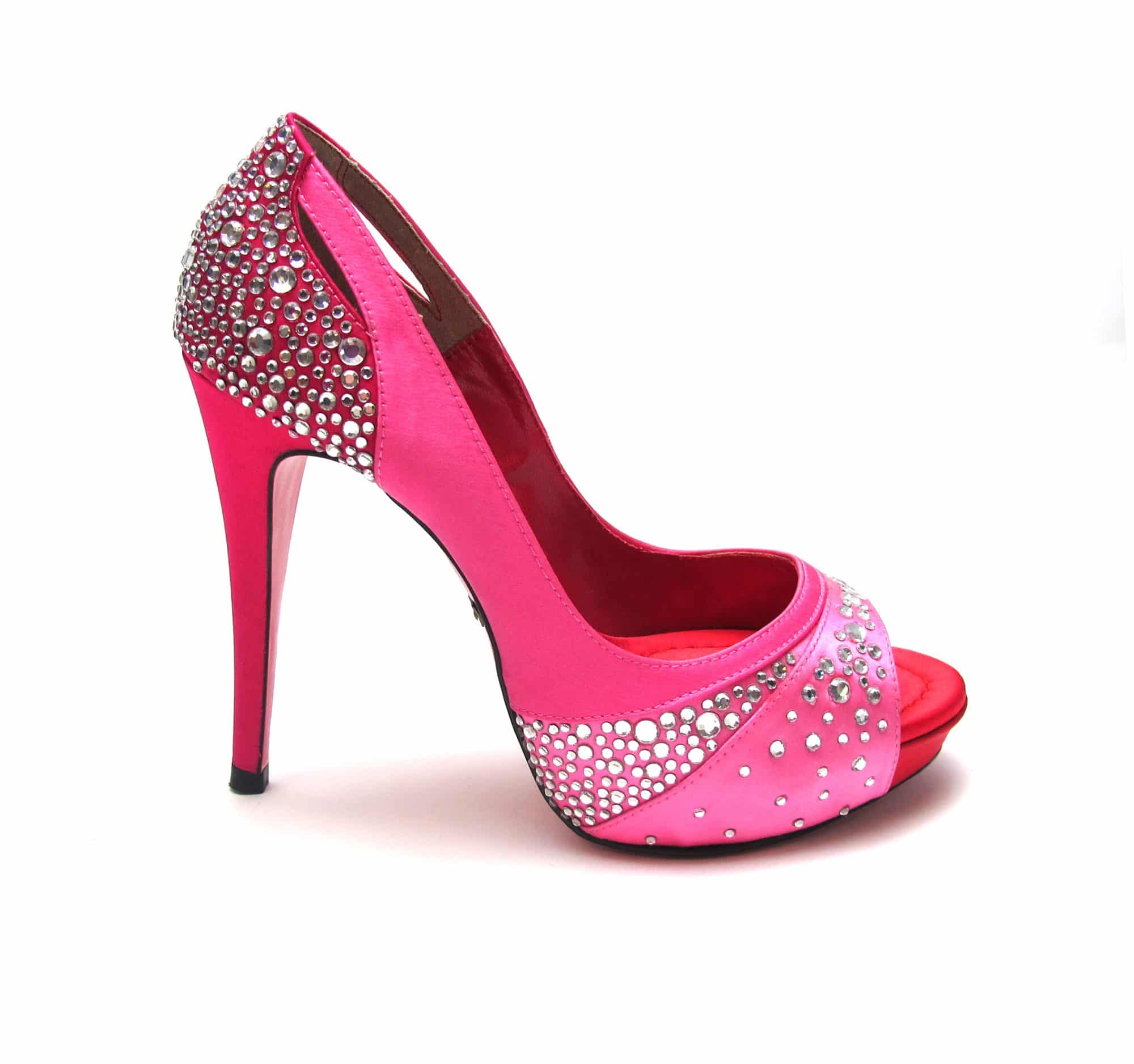 Suecomma Bonnie Couture Pink & Red Open Toe Heels - Alila