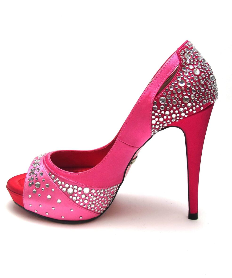 Suecomma Bonnie Couture Pink & Red Open Toe Heels