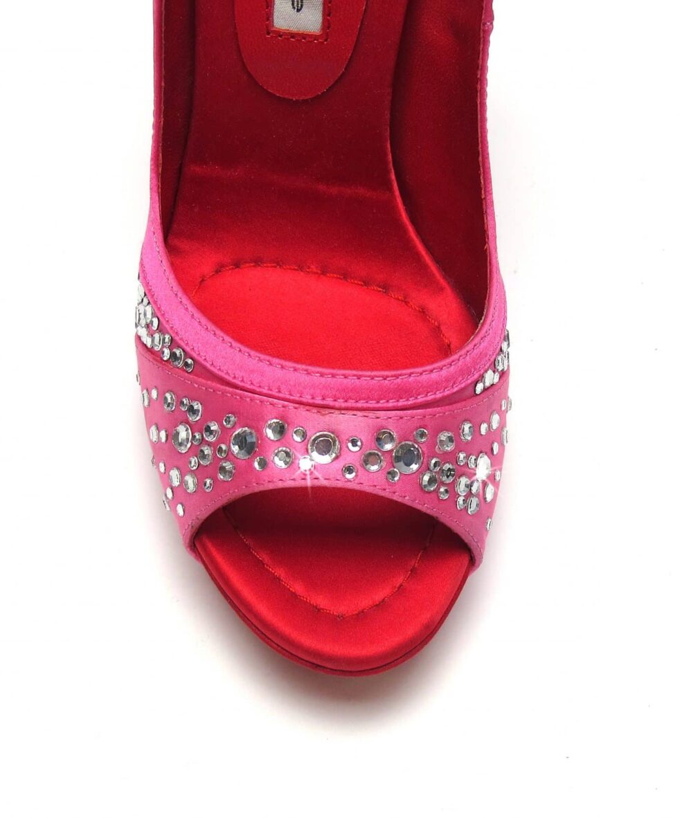 Suecomma Bonnie Couture Pink & Red Open Toe Heels