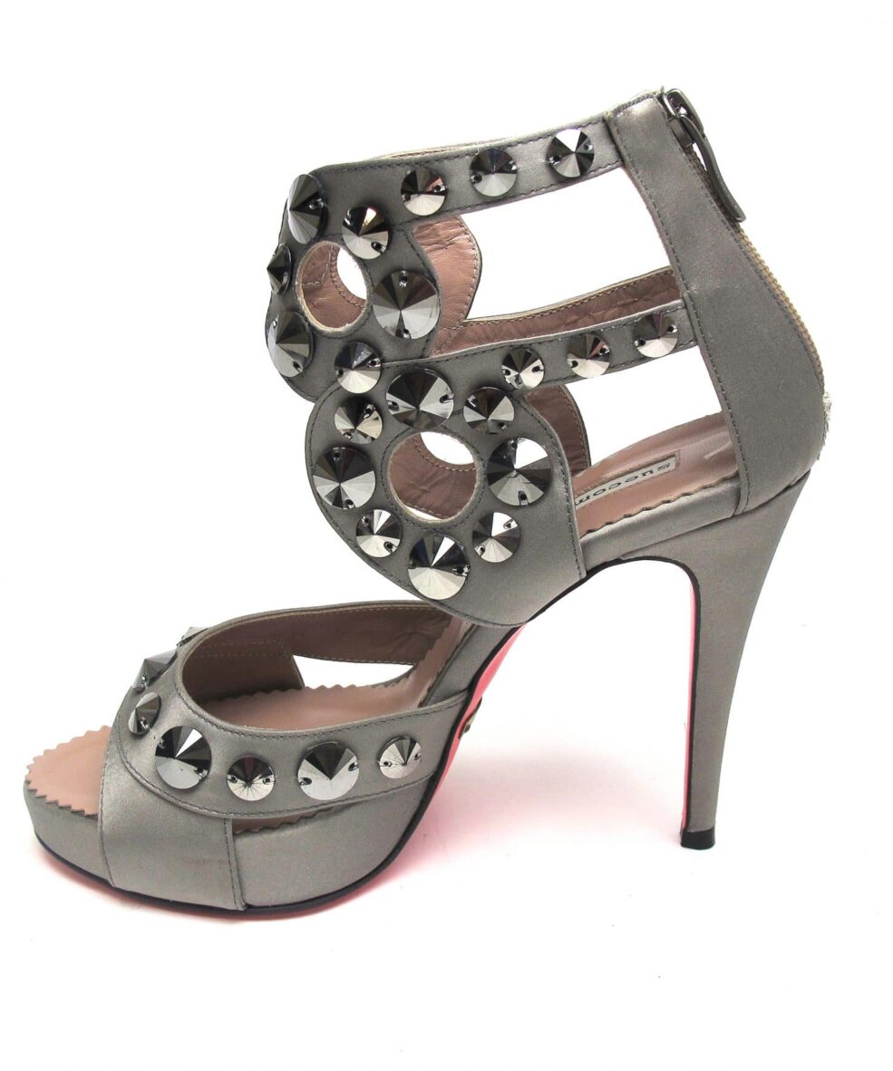 Suecomma Bonnie Pewter & Swarovski Gladiator heels