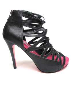 Suecomma Bonnie Black Strappy Boot Heels
