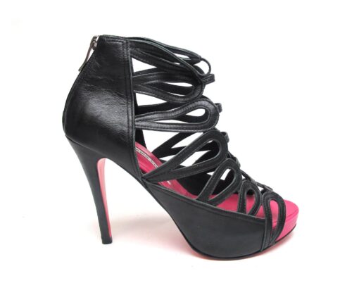 Suecomma Bonnie Black Strappy Boot Heels