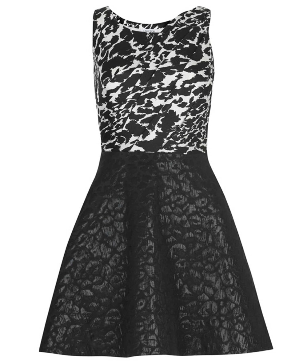 Oliva Rubin NICOLA Black & White Print Skater Dress