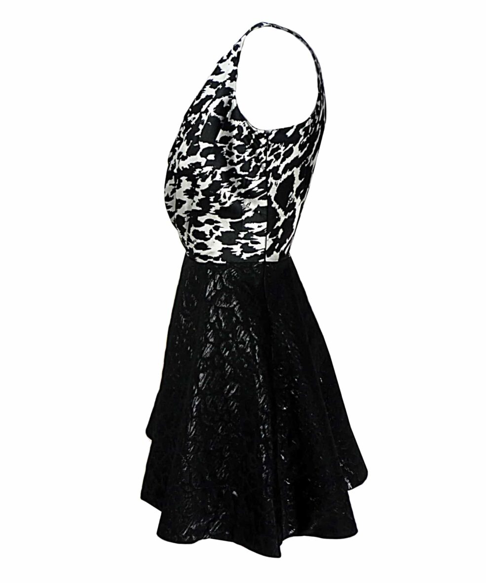 Oliva Rubin NICOLA Black & White Print Skater Dress