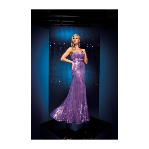 lilac sequined gown