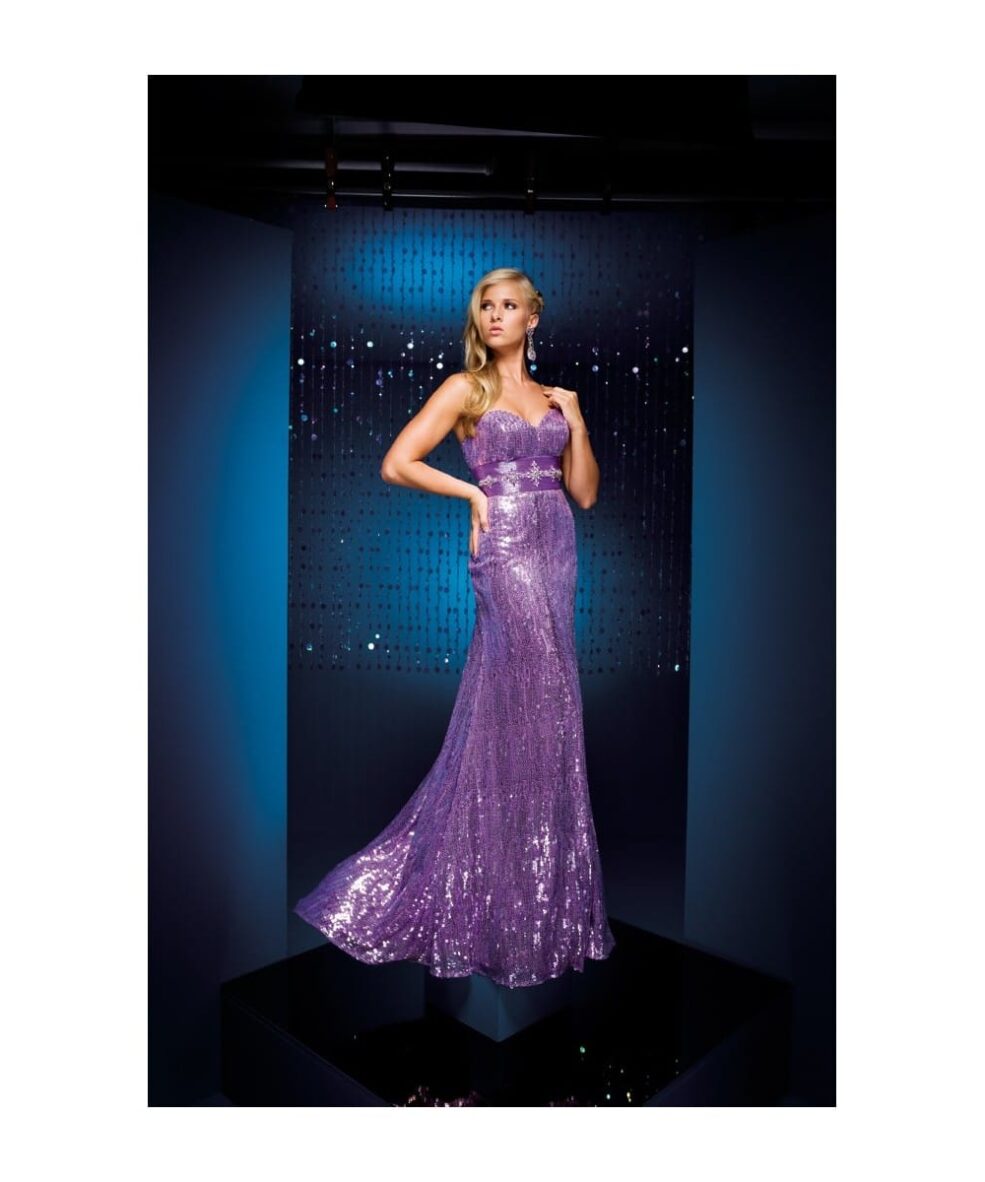 lilac sequined gown