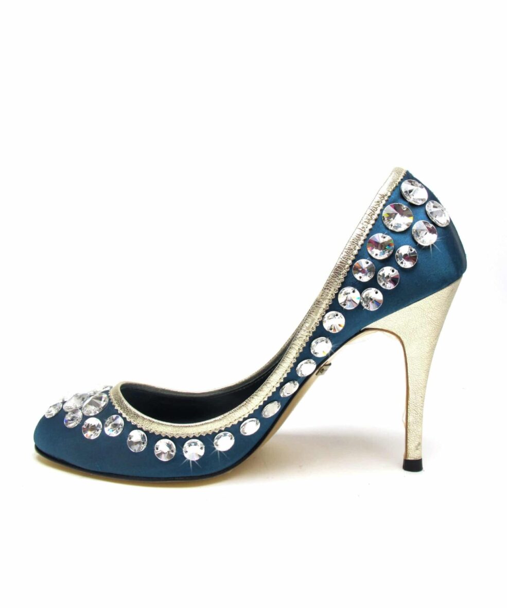 Suecomma Bonnie Teal Swarovski Crystal heels