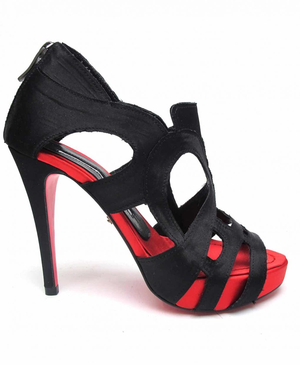 Suecomma Bonnie Black & Red Cutout Heels