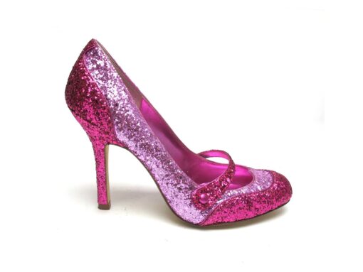 Tsuru Fuschia and pink glittered Mary-Janes