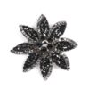 black crystal flower brooch
