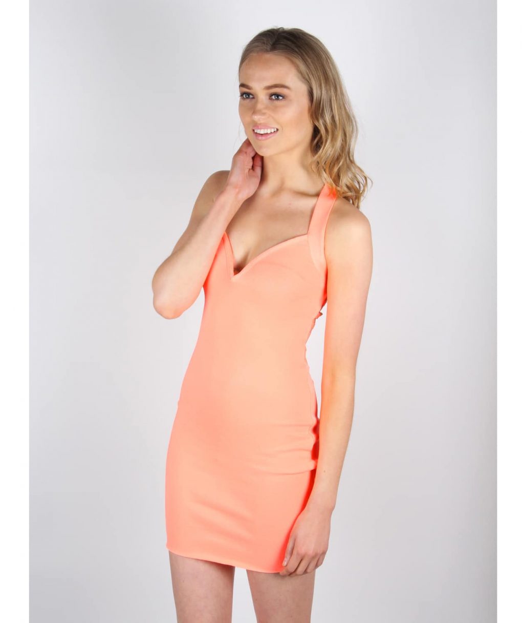 Alila Coral Bodycon Bandage Dress By Wow Couture.
