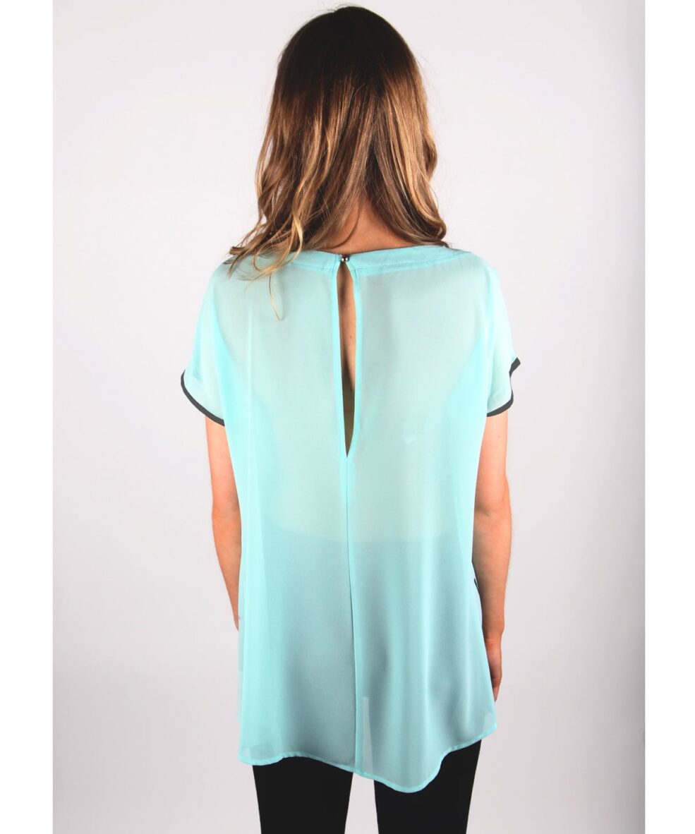 Alternative view of Blue Chiffon Top With Bird Print