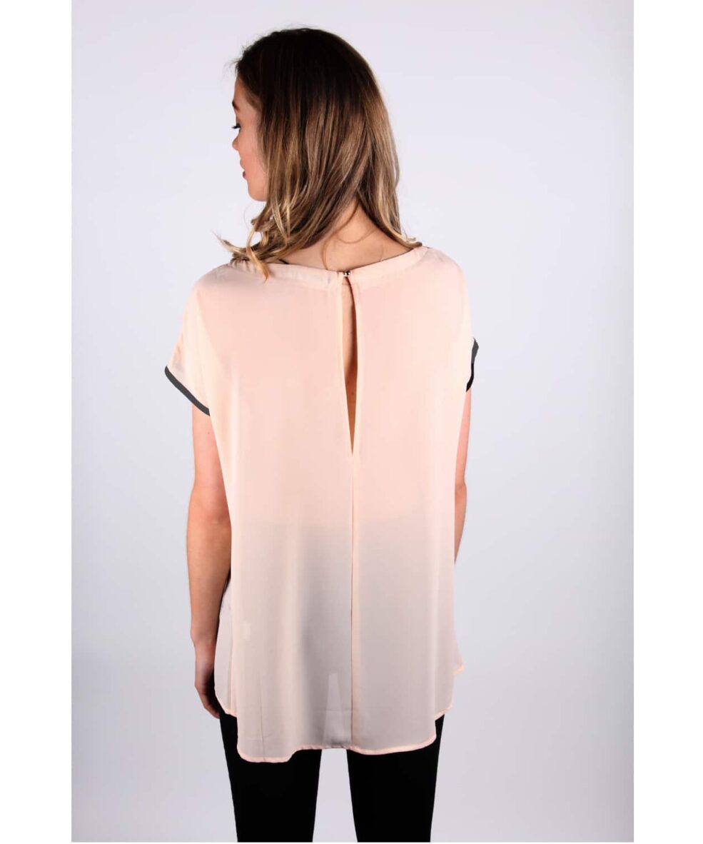 Alternative view of Peach Chiffon Top With Bird Print