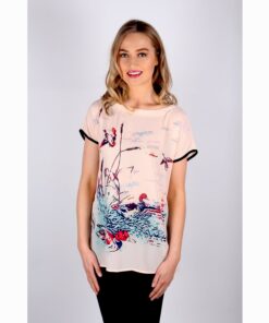 peach chiffon top
