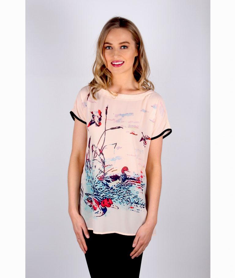 peach chiffon top