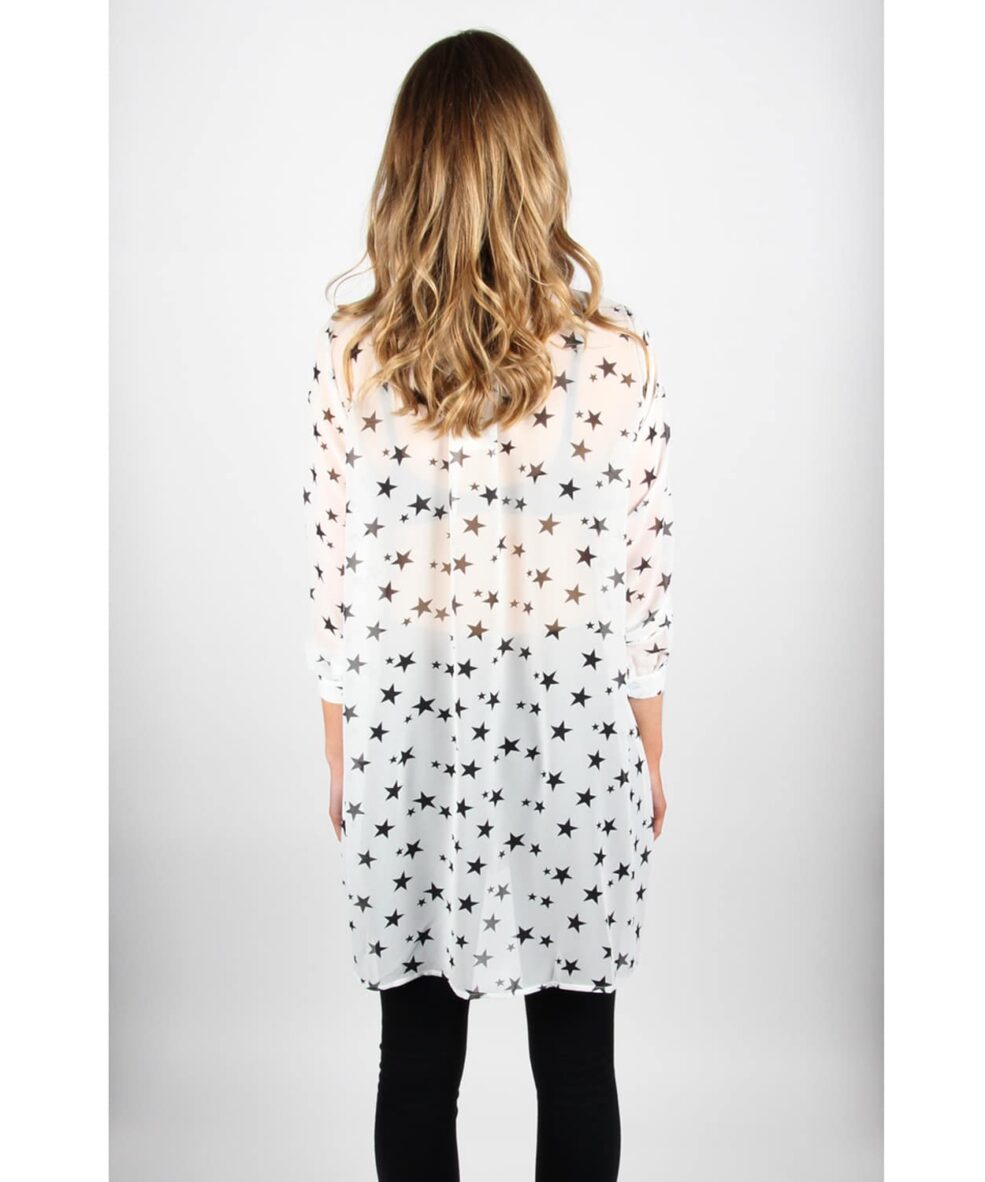 Alternative view of Starstruck White Chiffon Shirt Dress