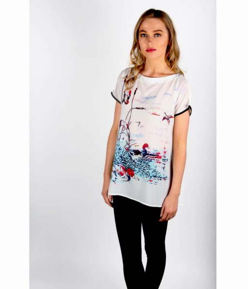 white chiffon top