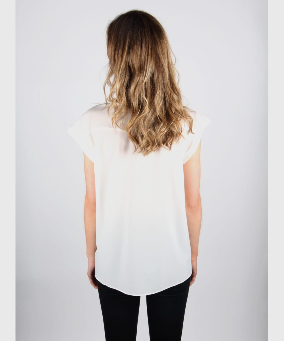 Alternative view of White Chiffon Top With Bird Print Design