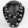 Otazu long black and clear Swarovski large Swarovski crystal necklace