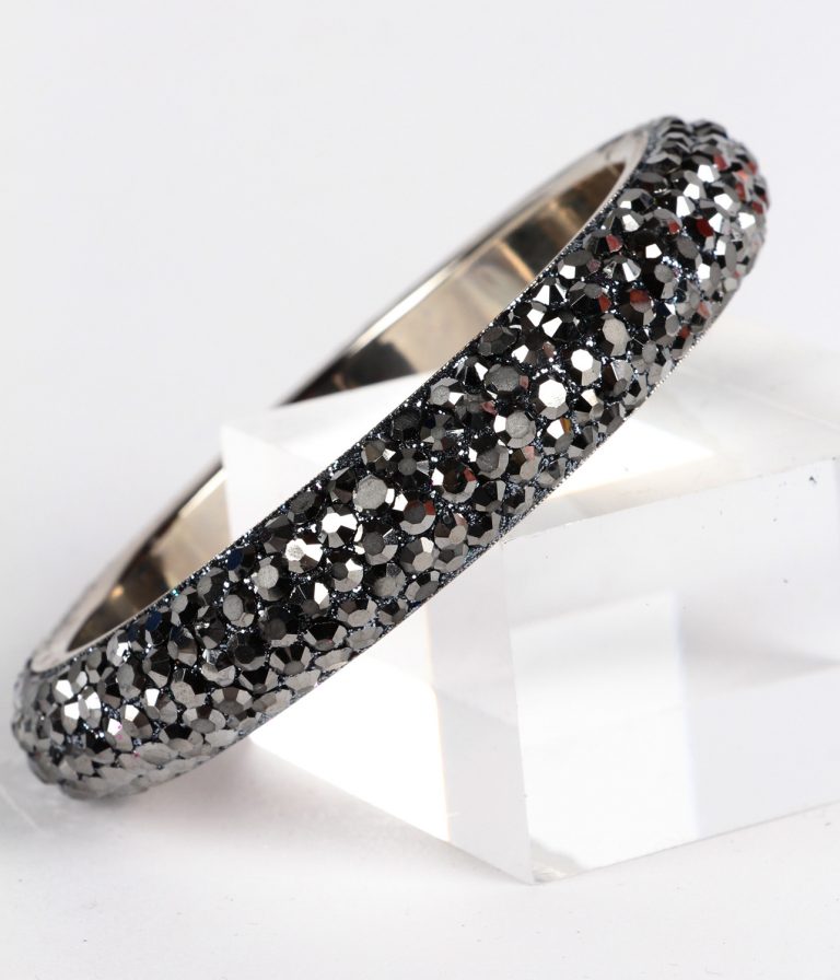 grey crystal bangle