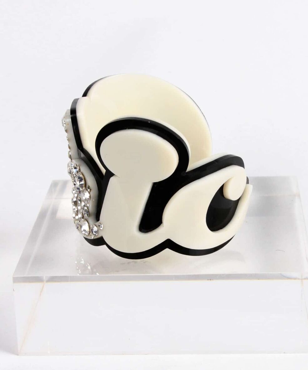 Funky Bling White Chic Cuff