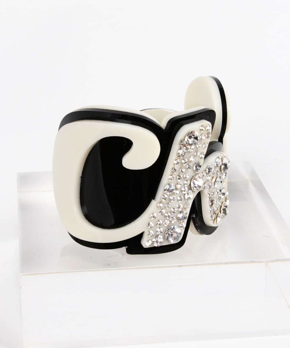 Funky Bling White Chic Cuff