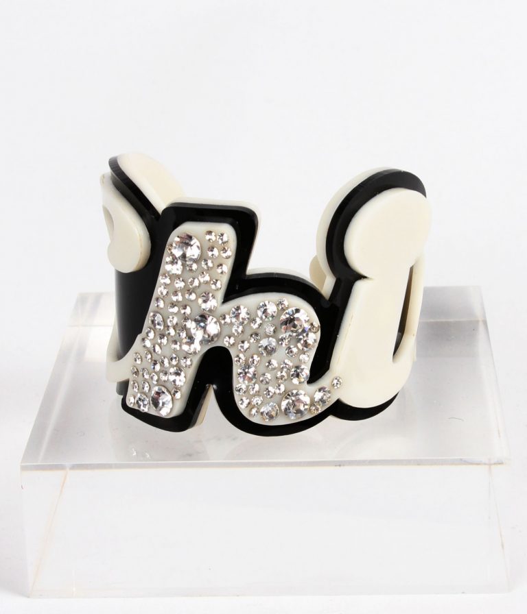 Funky Bling White Chic Cuff